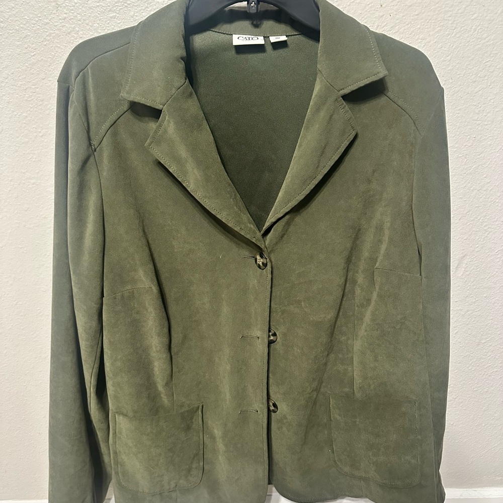 Cato Olive Women's Plus Size Shacket 18W